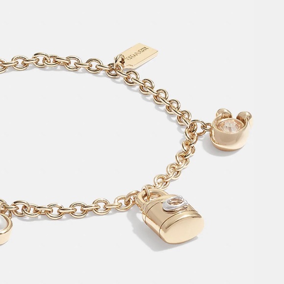 Coach Signature Padlock And Key Charm Bracelet, NWT. - Picture 2 of 4